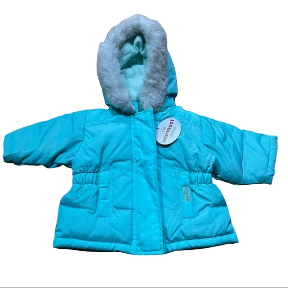 Baby Gap Baby Girl Winter Coat Jacket Green Size 3-6M Fleece Lined NWT - Picture 1 of 6